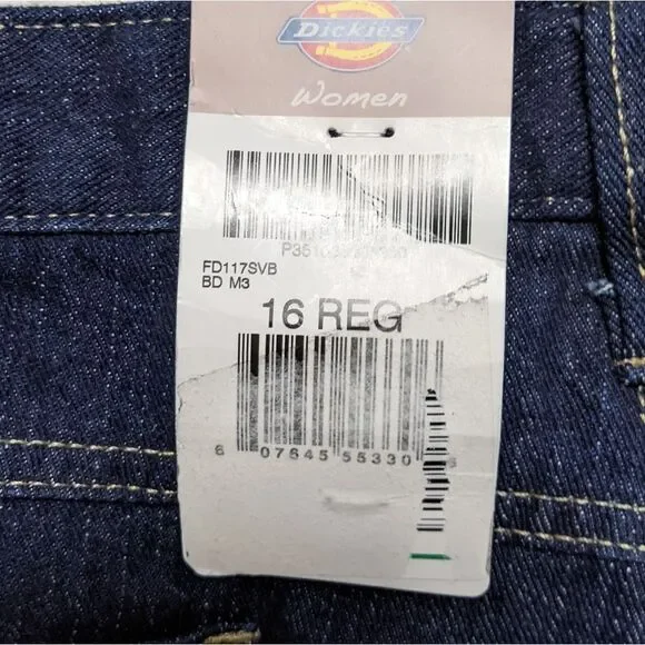 NWT DICKIES Women's Denim Flannel Lined Relaxed Fit Jeans 16 - Picture 9 of 13